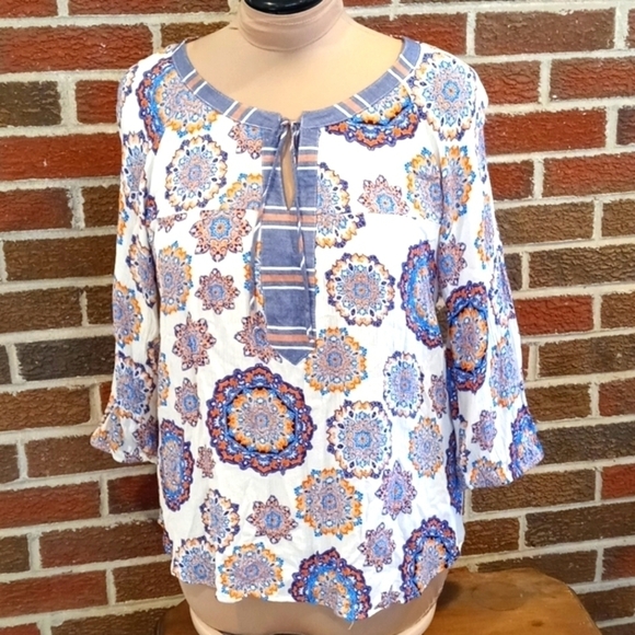 Bohemian hippie blouse 20 in pit to pit - Picture 1 of 9